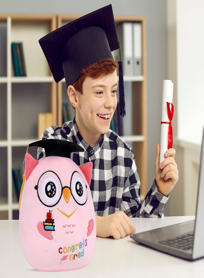 refavor Pink Owl Kindergarten Graduation Stuffed Animal 2025, Preschool Class of 2025 Graduation Plush Pillow with Black Cap, Commemorative Congrats Grad Party Owl Plushies Favors(8 Inch) - Image 5